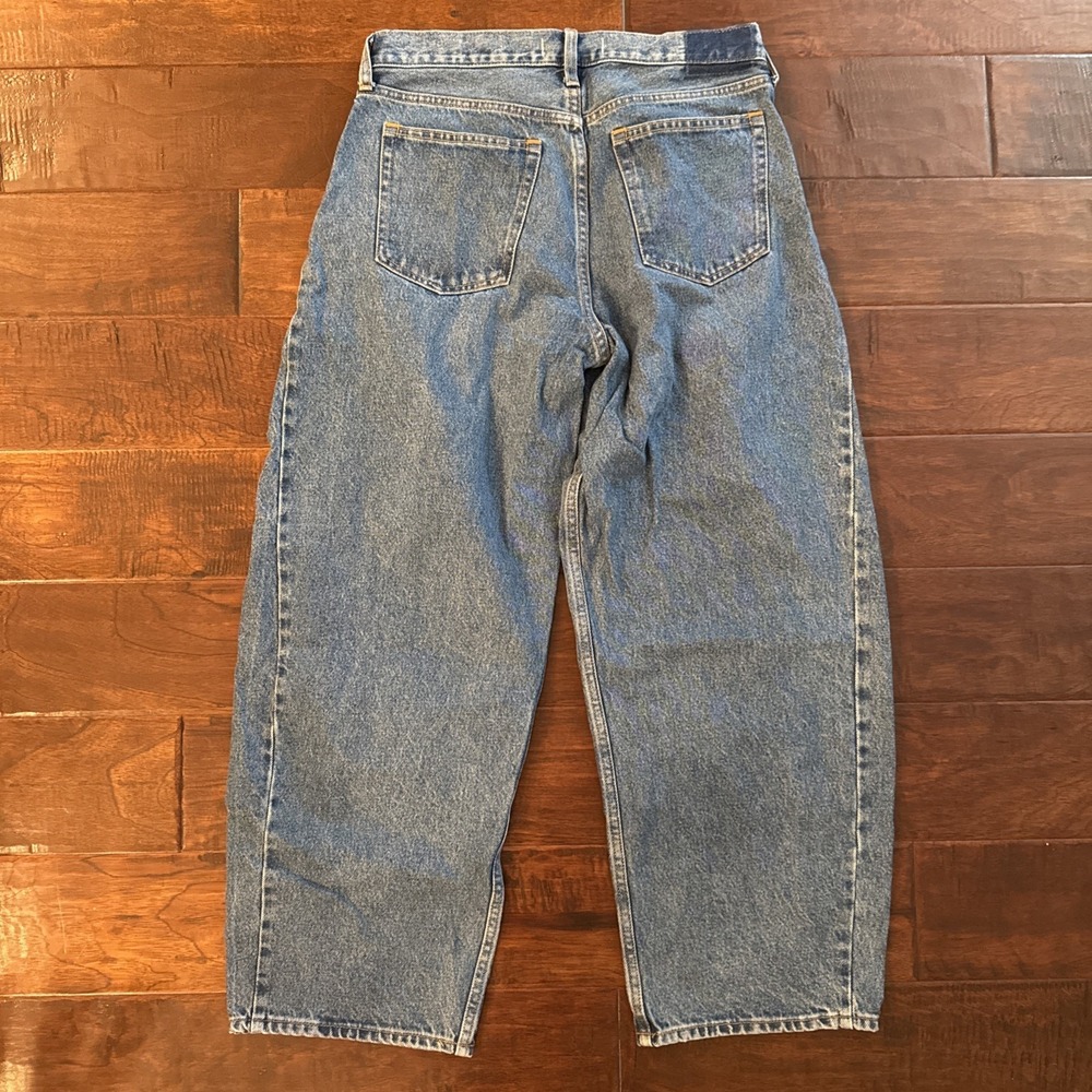 Abercrombie & Fitch Curve Love The Barrel Jean Mid Rise Medium Wash Size 27R - Picture 4 of 5